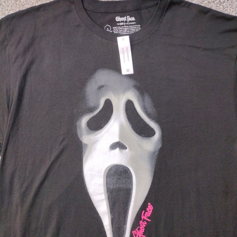 NEW Ghost Face T Shirt Men's Size XL The ICON of Halloween Black Tee Scream Face - Picture 2 of 13